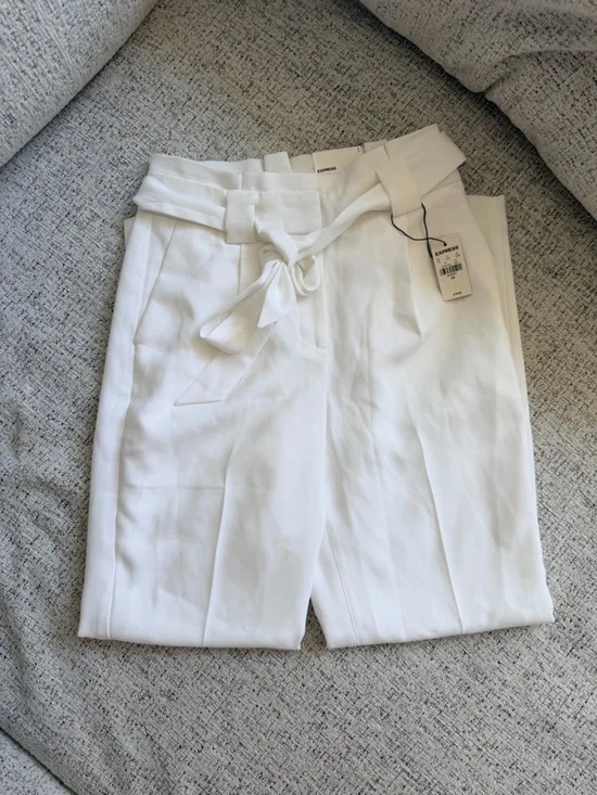 Express White / Ivory High Waisted Pant NWT Size 0R - Picture 4 of 6